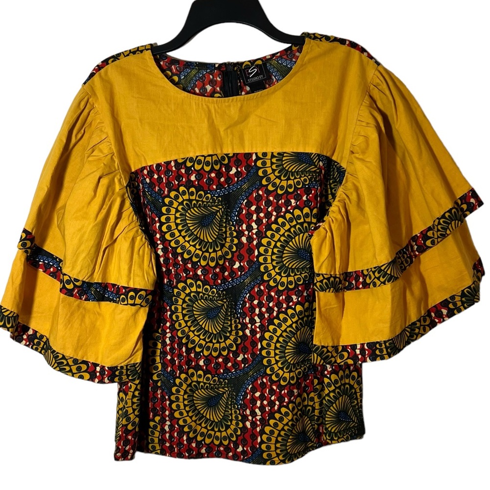 ESY Studio EY Top Puff Sleeve Unique Boho Blouse 1X
